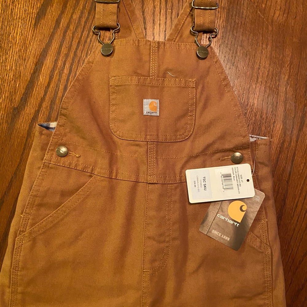 Boys 4T Carhartt Overalls- Brown